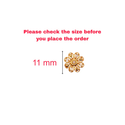 Gold Plated Floral Stud Earrings – Elegant Everyday Wear - Image 4