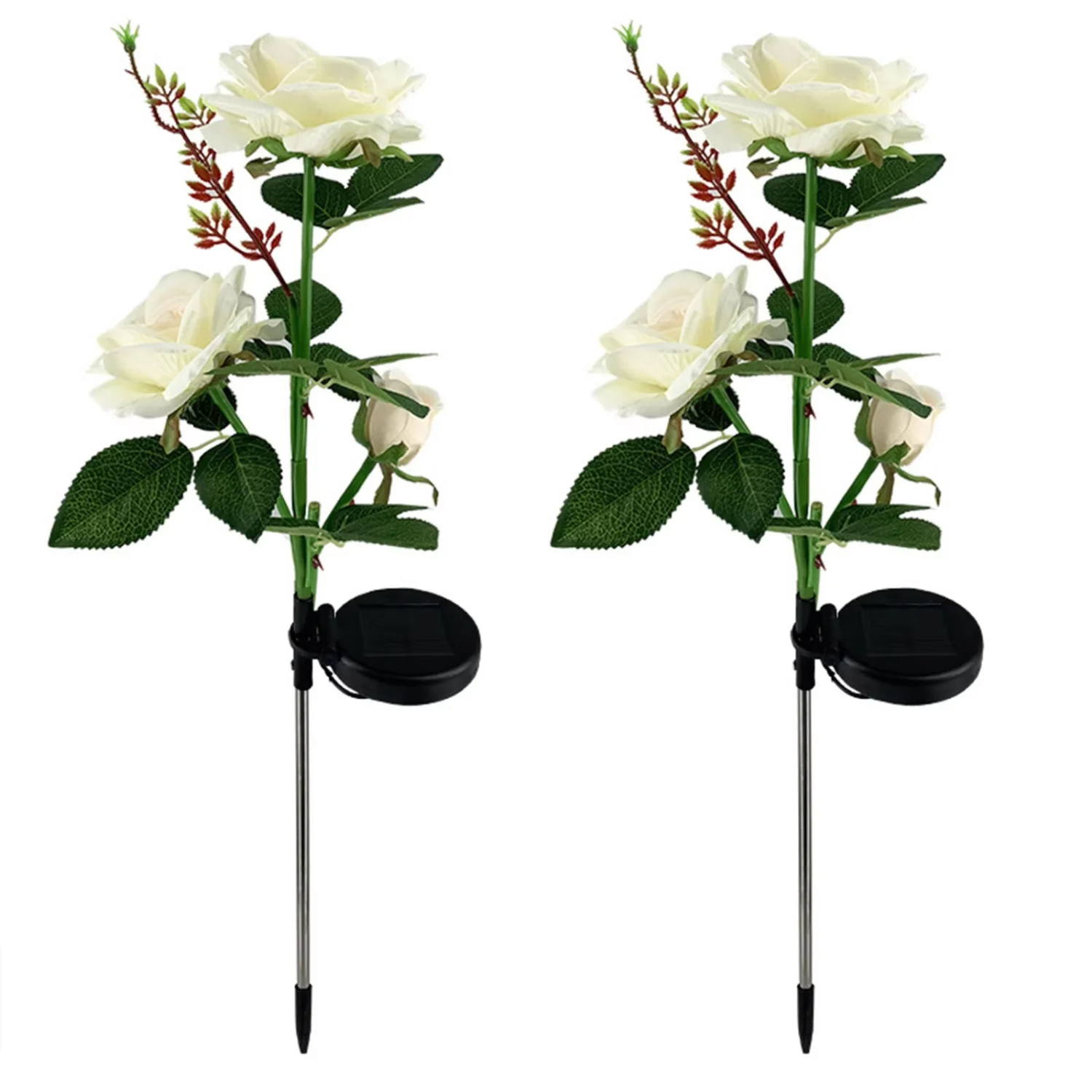 Solar Powered Decorative Garden Flower Lights Set Of 2 - Image 2