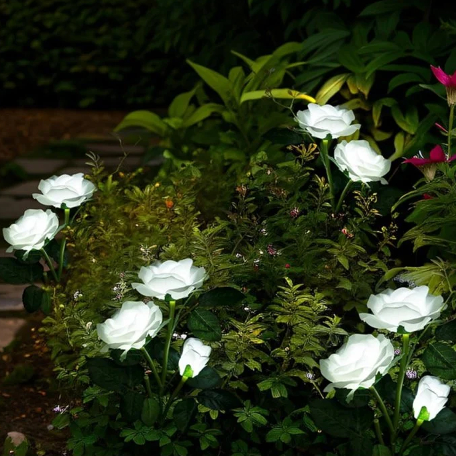 Solar Powered Decorative Garden Flower Lights Set Of 2 - Image 3