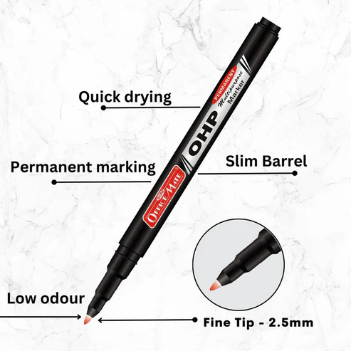 Red Marker Pen Set – 10 Pc Permanent OHP/CD DVD Writing Markers
