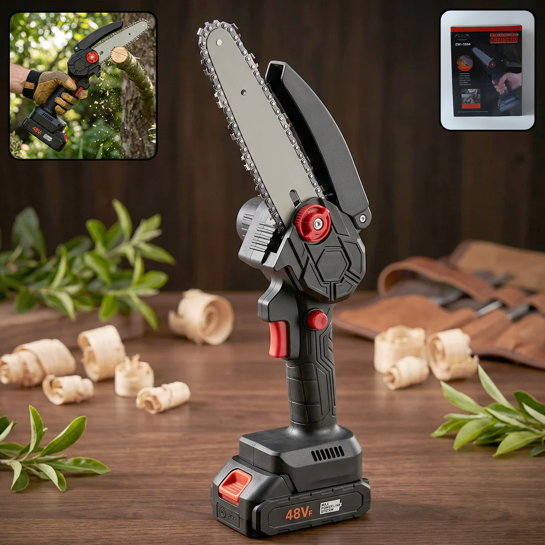 Mini Cordless Electric Chainsaw – Portable & Powerful for Garden Tasks - Image 2