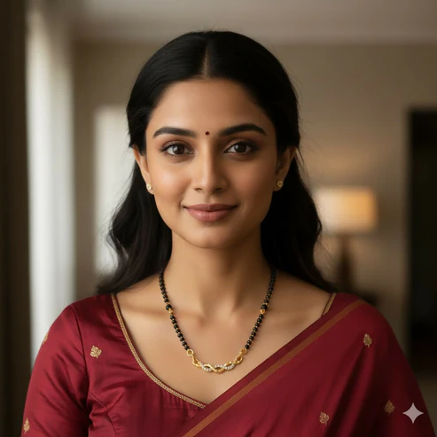 Infinity Mangalsutra – Gold Plated with Black Beads & AD Stones