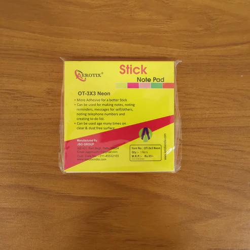 Neon Sticky Note Pad 3x3 Inch – Bright Self-Adhesive Memo Pads - Image 4