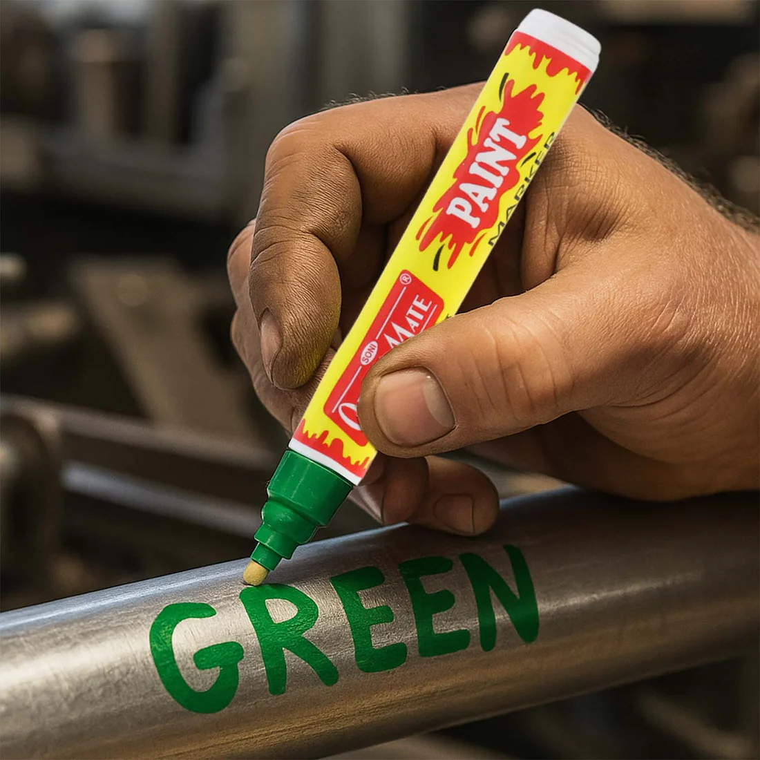 Green Paint Marker Pen – Quick-Dry Waterproof Multi-Surface Ink