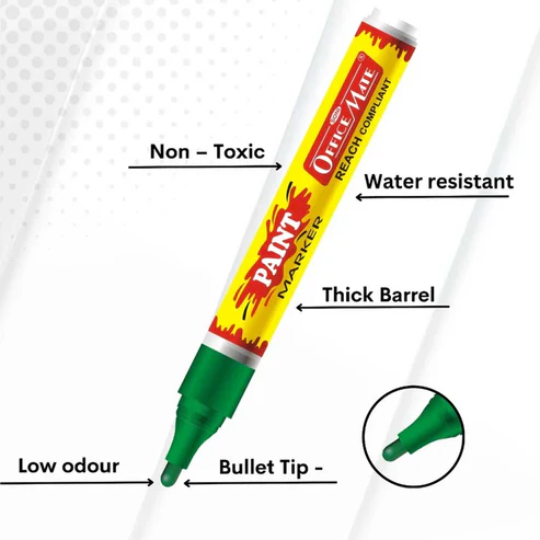 Green Paint Marker Pen – Quick-Dry Waterproof Multi-Surface Ink