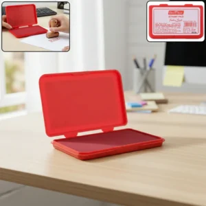 Red Stamp Pad – Long-Lasting Feather Touch Ink for Clear Impressions
