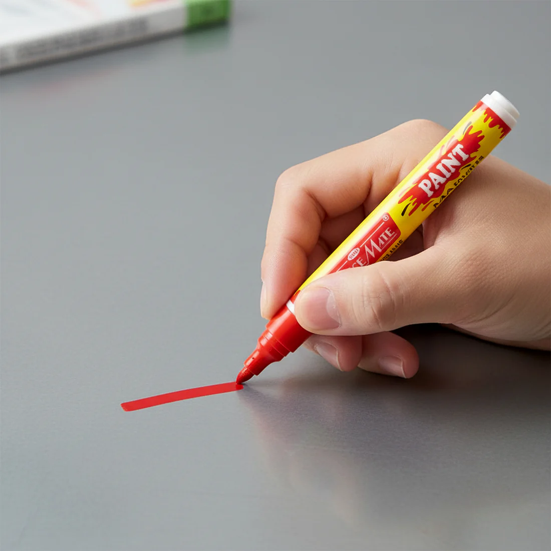 Red Permanent Paint Marker – Quick Dry, Waterproof Ink