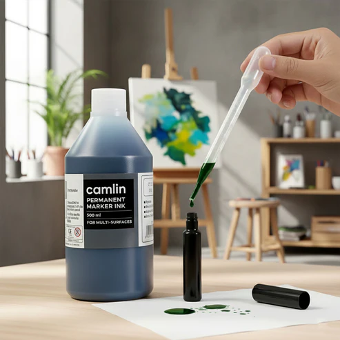 Permanent Marker Ink – Bold Black 500 ml Refill with Dropper