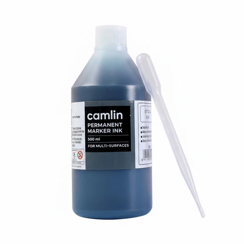Permanent Marker Ink – Bold Black 500 ml Refill with Dropper
