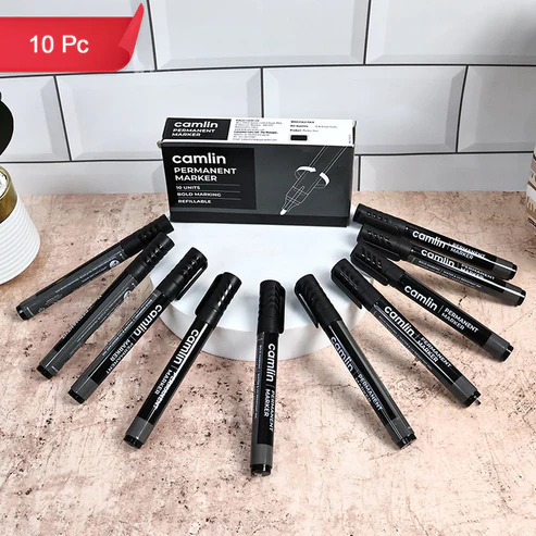 Permanent Marker Black – Bold & Long-Lasting Ink, Pack of 10
