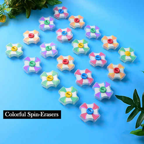 Spin Eraser Pack of 20 – Smooth & Colorful Erasers for School