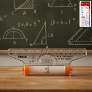 Precision Ruler 16 cm with Rolling Mechanism for Perfect Circles
