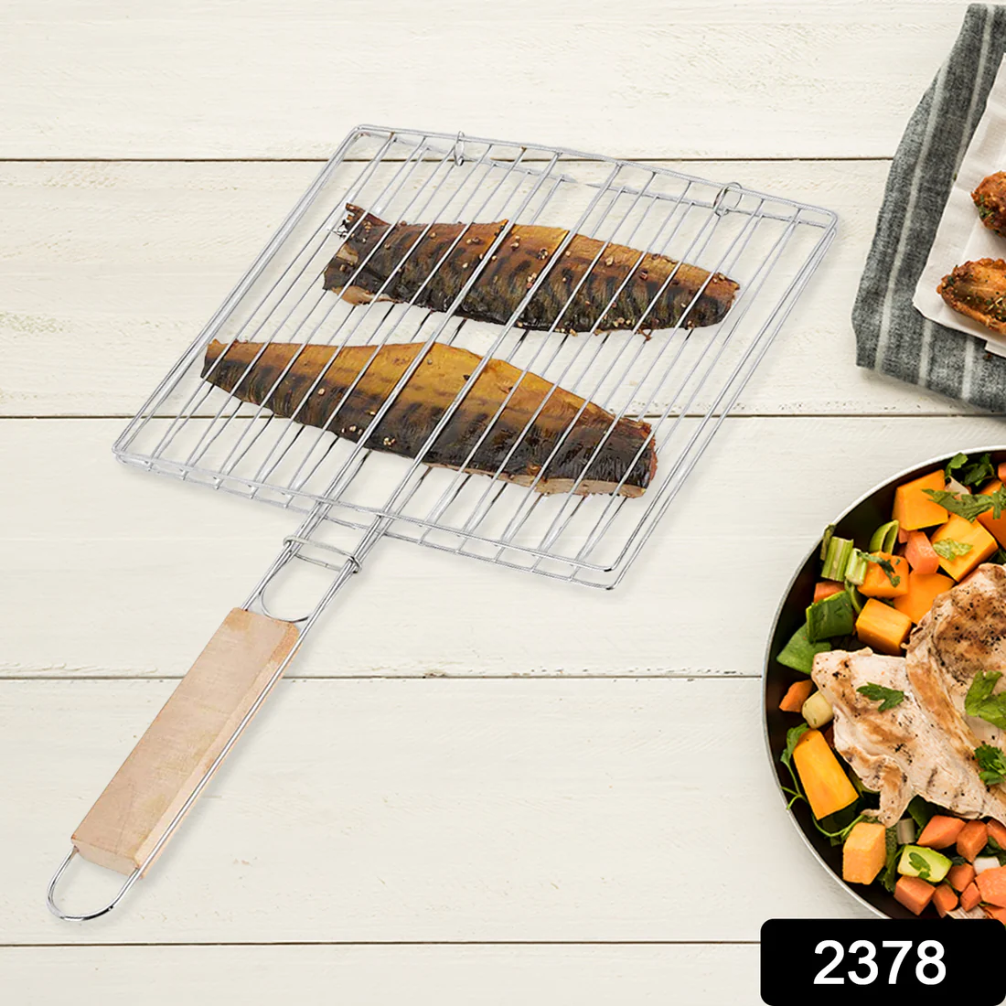 Barbecue Grill – Foldable, Non-Stick with Wooden Handle | CookAura - Image 5