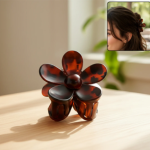 Flower Hair Clip – Elegant Plastic Claw for Secure Hold