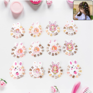 Mini Claw Hair Clips – 120-Piece Pastel Bear Set for Girls
