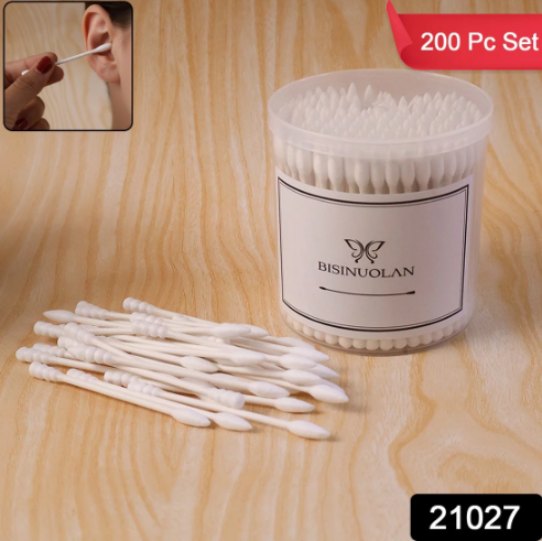Cotton Ear Buds Set – 200 Soft Tips with Storage Jar - Image 2