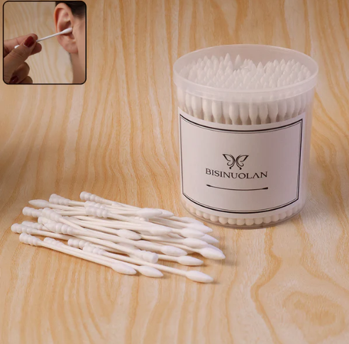 Cotton Ear Buds Set – 200 Soft Tips with Storage Jar
