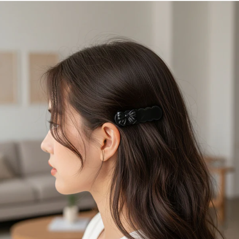 Black Bow Hair Clips – Elegant Lightweight Snap Clip Set - Image 3