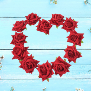 Velvet Rose Hair Clip – Red Flower Design (12 Pcs) | Calm & Curl