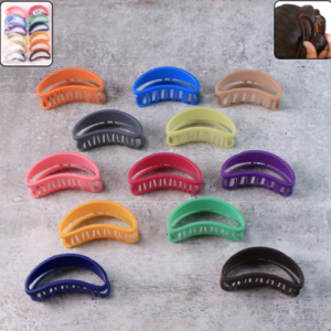 Plastic Hair Clip – Durable Matte Hair Clamp Grip (12 Pc)