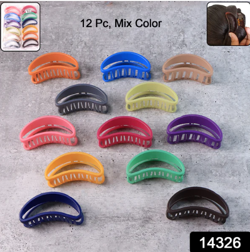 Plastic Hair Clip – Durable Matte Hair Clamp Grip (12 Pc) - Image 2