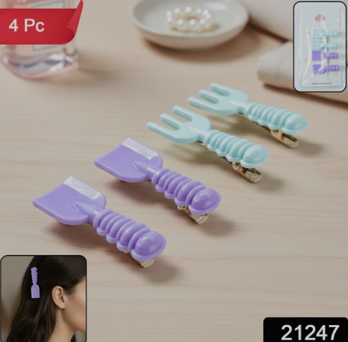 Mini Tool Shape Hair Clips – Stylish 4-Piece Snap Set - Image 2