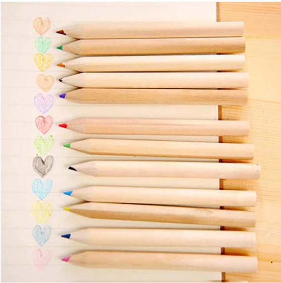 Kids Colouring Pencils Set – 12 Mini Shades with Sharpener | TinyTrendy - Image 4