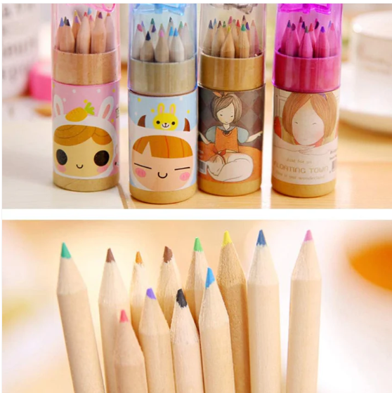 Kids Colouring Pencils Set – 12 Mini Shades with Sharpener | TinyTrendy - Image 5