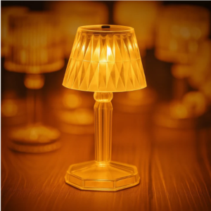 Crystal Table Lamp – Transparent Mini LED Reflection Light | Styleva