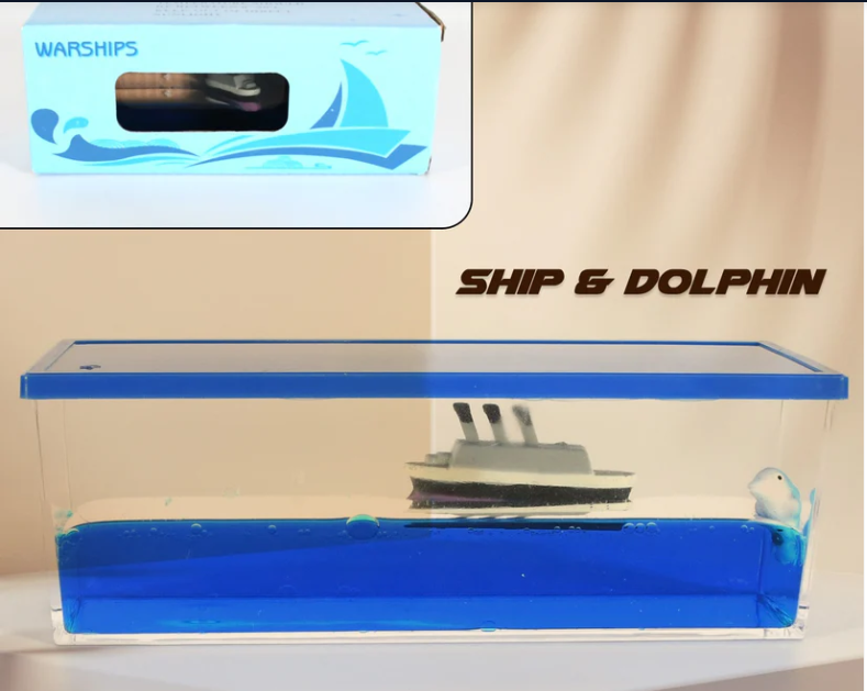 Floating Water Cruiser Ship Ornament – Calming Desk Decor