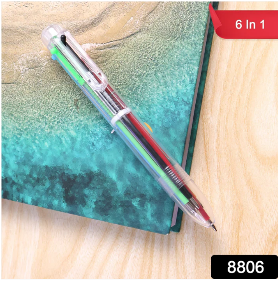 Multicolor Ball Pen – 6-in-1 Smooth & Vibrant Writing Tool - Image 2