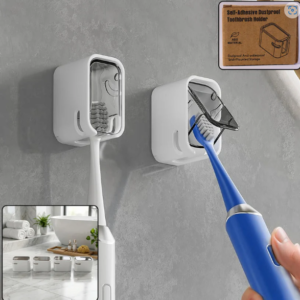 Self Adhesive Dustproof Toothbrush Holder – Space-saving Wall Mount
