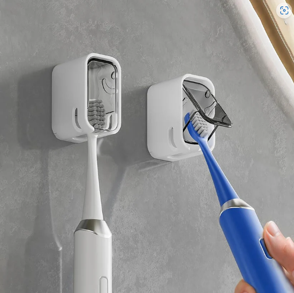 Self Adhesive Dustproof Toothbrush Holder – Space-saving Wall Mount