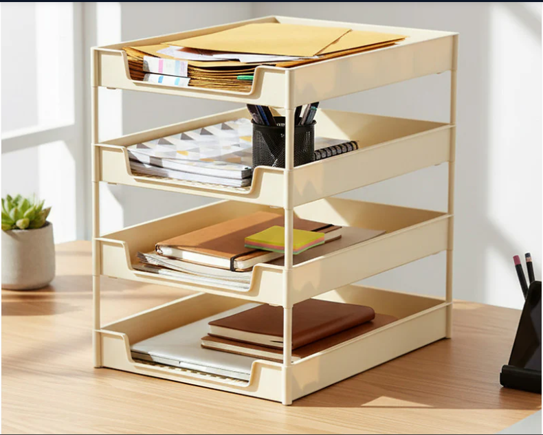Document Organizer Tray – 4-Layer Durable Office File Holder