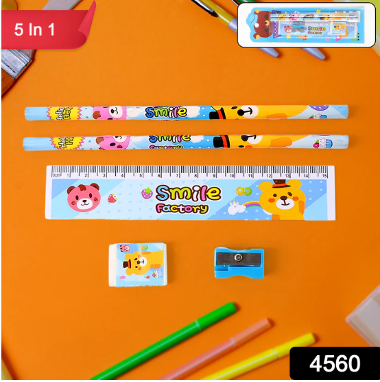 Kids Stationery Set – Wooden 5-Piece School Kit | Writezo - Image 2