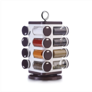 Revolving Spice Rack – 16 PC Plastic Jars, 100ml Each | Ganesh