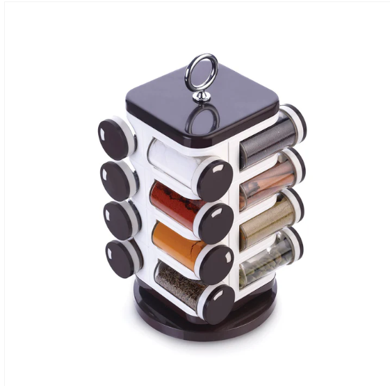 Revolving Spice Rack – 16 PC Plastic Jars, 100ml Each | Ganesh - Image 4