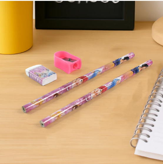 Cartoon Wooden Pencil Set – 5-in-1 Kids Stationery | Writezo