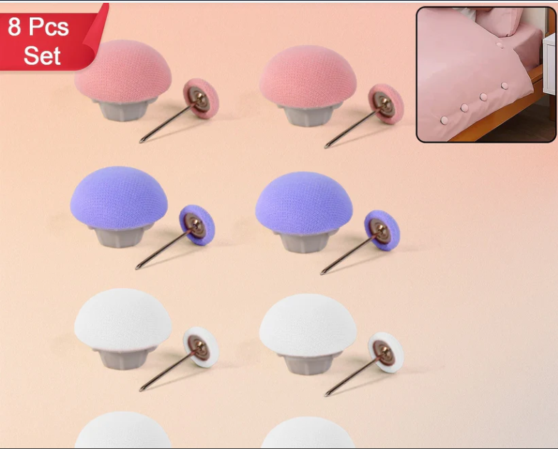Mushroom Upholstery Pins – Elegant No-Sew Furniture Decor