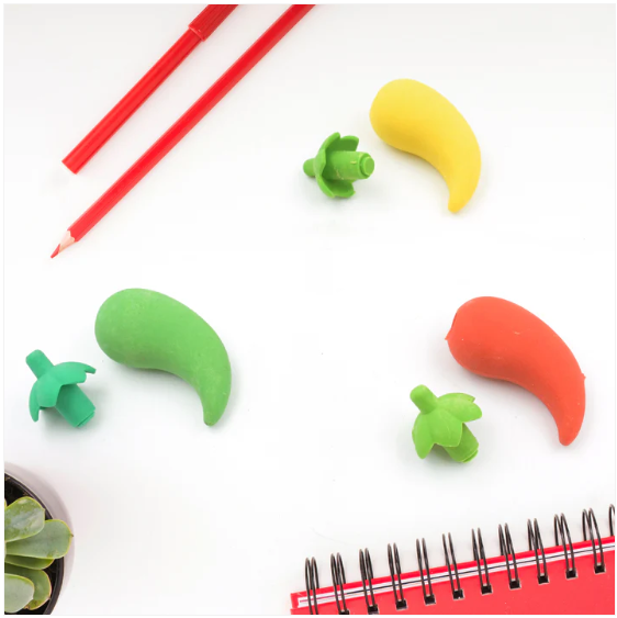 Chili Shape Erasers – Fun 3D Mini Eraser Set (3 Pc) | Writezo - Image 4
