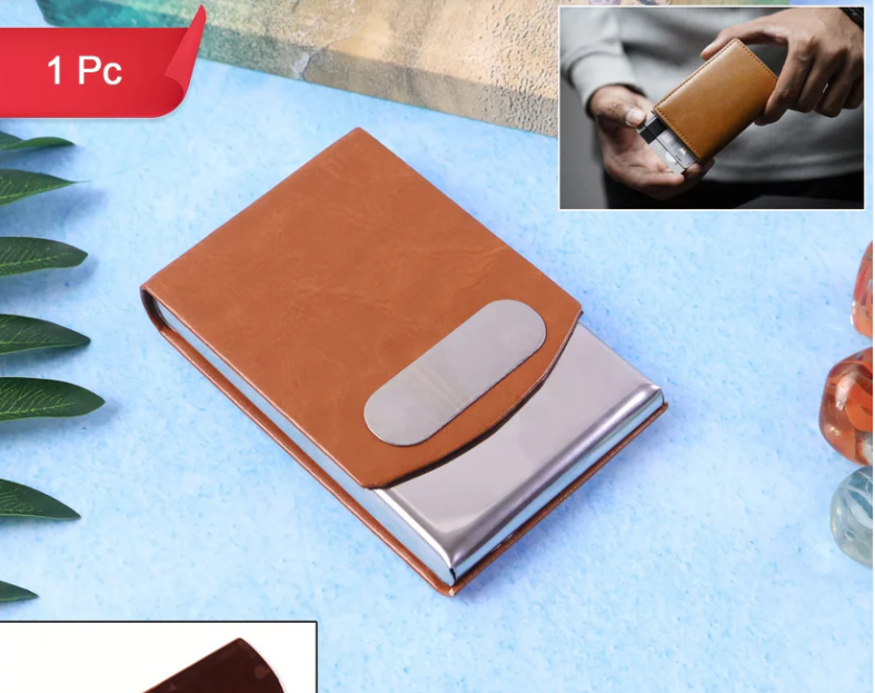 Business Card Holder – Premium Leather Finish with Steel Case