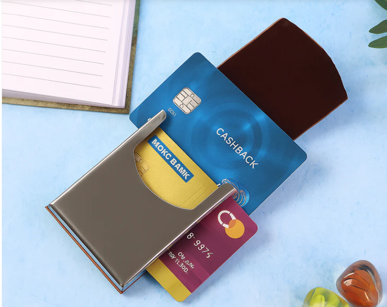 Business Card Holder – Premium Leather Finish with Steel Case