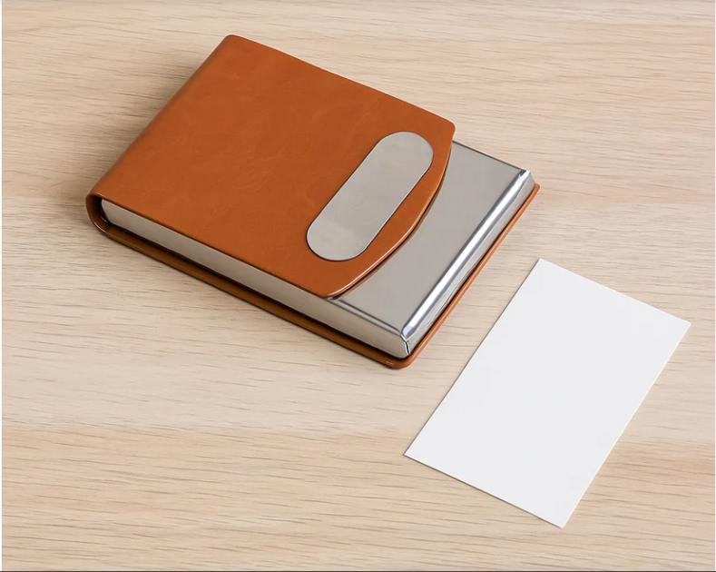 Business Card Holder – Premium Leather Finish with Steel Case