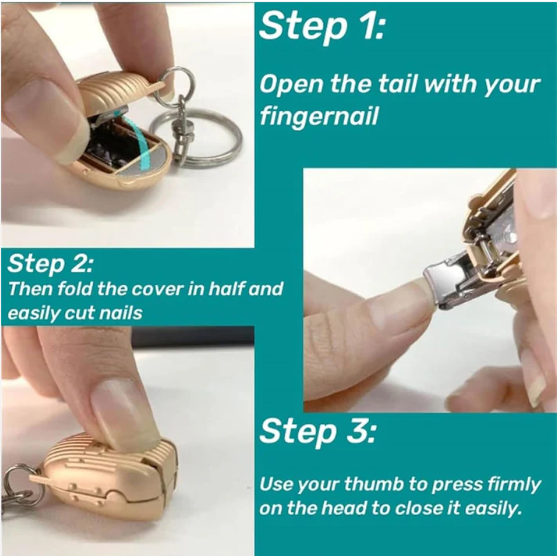 Keychain Nail Clipper – Portable with Built-in File | AuriGlam - Image 4