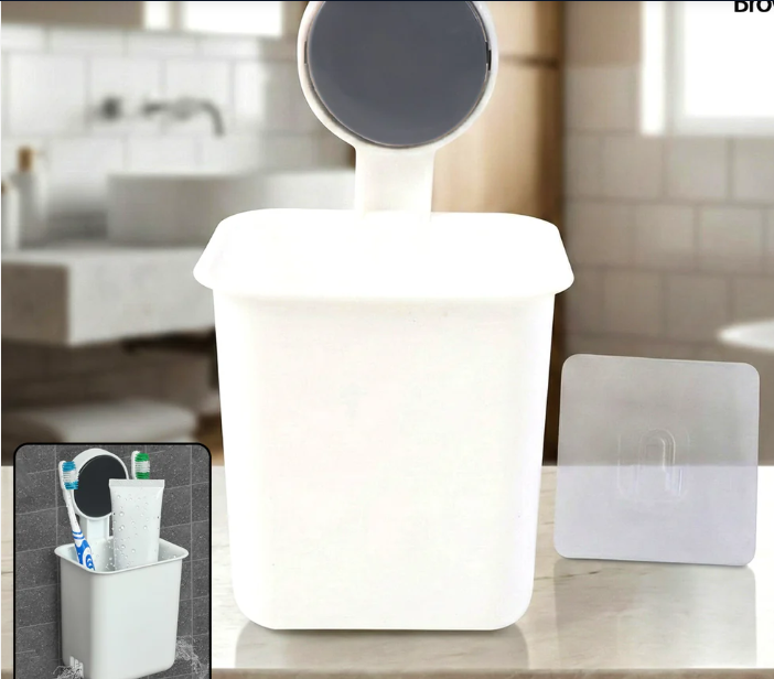 Wall Mounted Toothbrush Holder – No-Drill Space Saving Bathroom Organizer