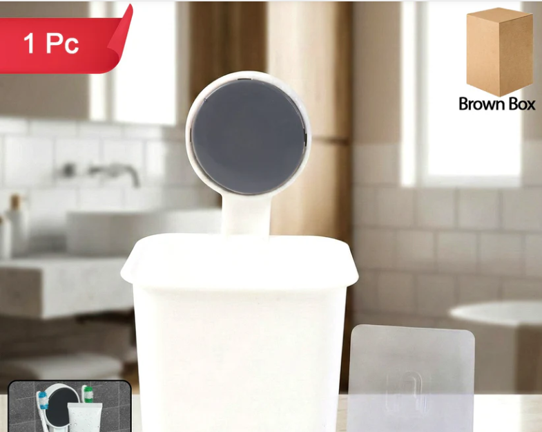 Wall Mounted Toothbrush Holder – No-Drill Space Saving Bathroom Organizer