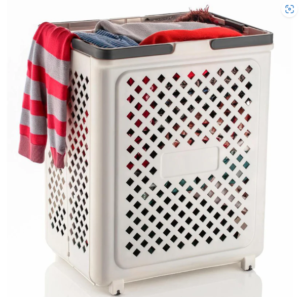 Foldable Laundry Basket with Wheels – Portable & Ventilated