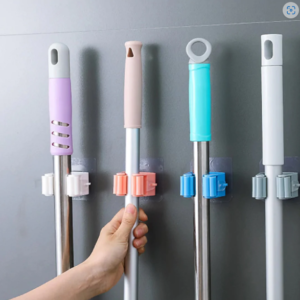 Self-Adhesive Mop Holder – Wall Mount Broom Organizer | Storenzo