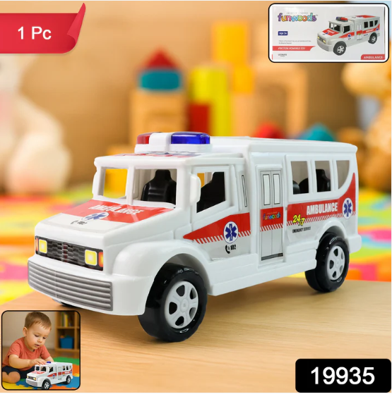 Friction Powered Ambulance Toy – Safe Durable Kids Play Vehicle - Image 2