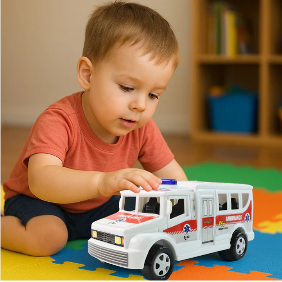 Friction Powered Ambulance Toy – Safe Durable Kids Play Vehicle - Image 3